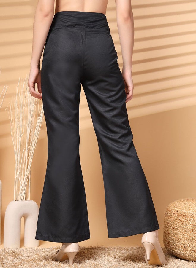 PlusS Black Loose Fit Trousers for Women - Image 4