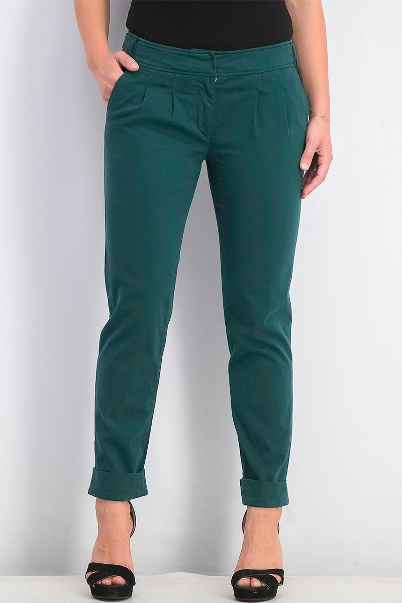 Harmont & Blaine Women Four Pocket Pants, Green - Image 1