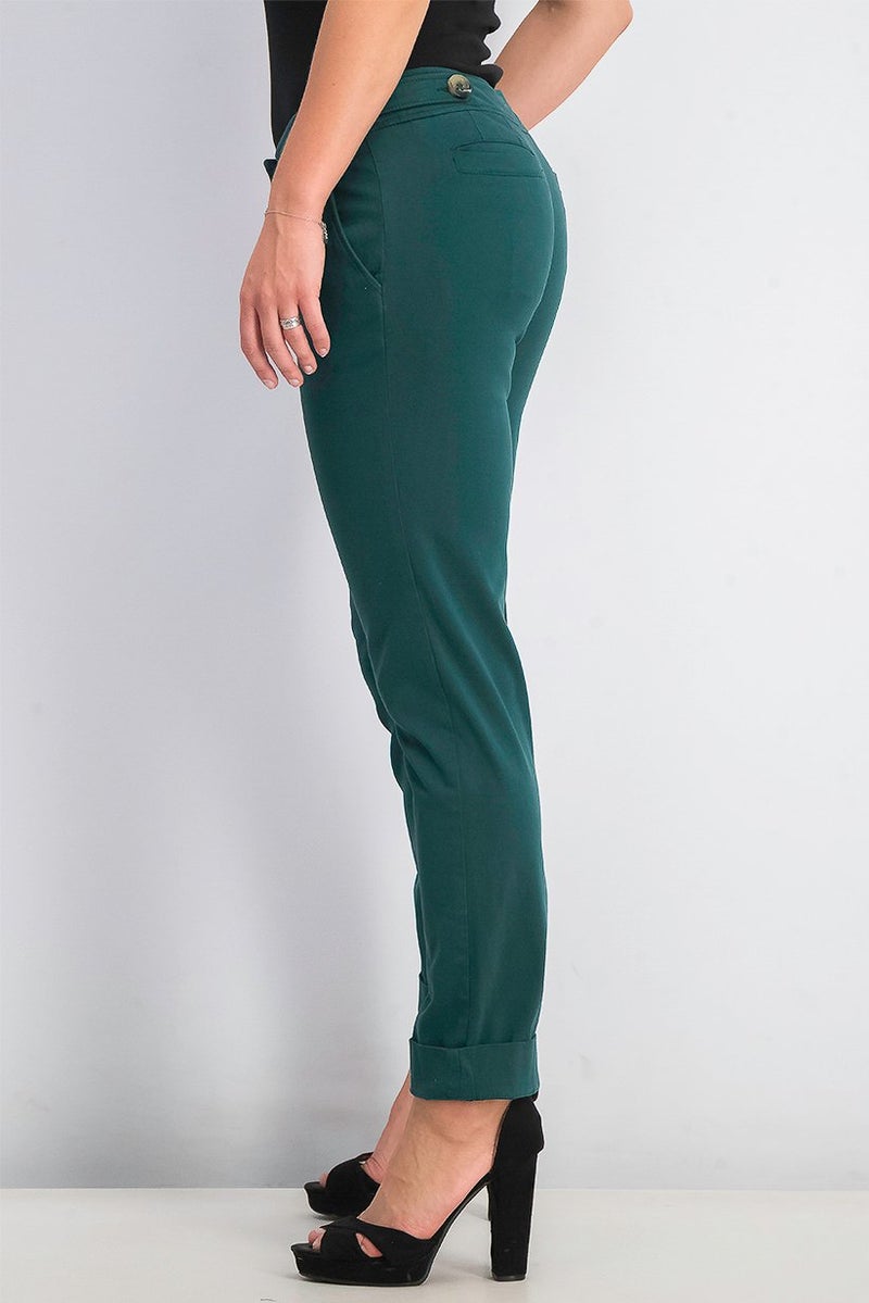 Harmont & Blaine Women Four Pocket Pants, Green - Image 3
