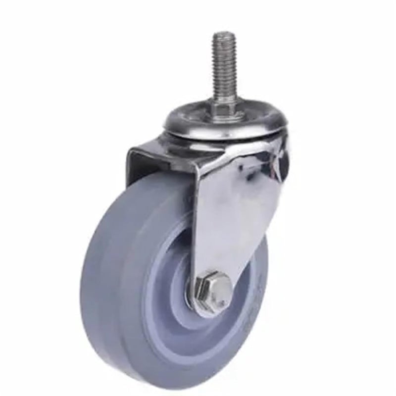 4 Inch Universal Stainless Steel Caster Wheels Polyurethane Mute Rustproof For Humid Industrial Environment - Image 1