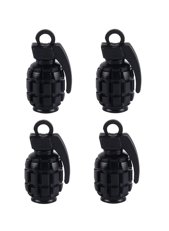 NIBEMINENT 4-Piece Grenade Shaped Car Tire Valve Cap  - Image 1