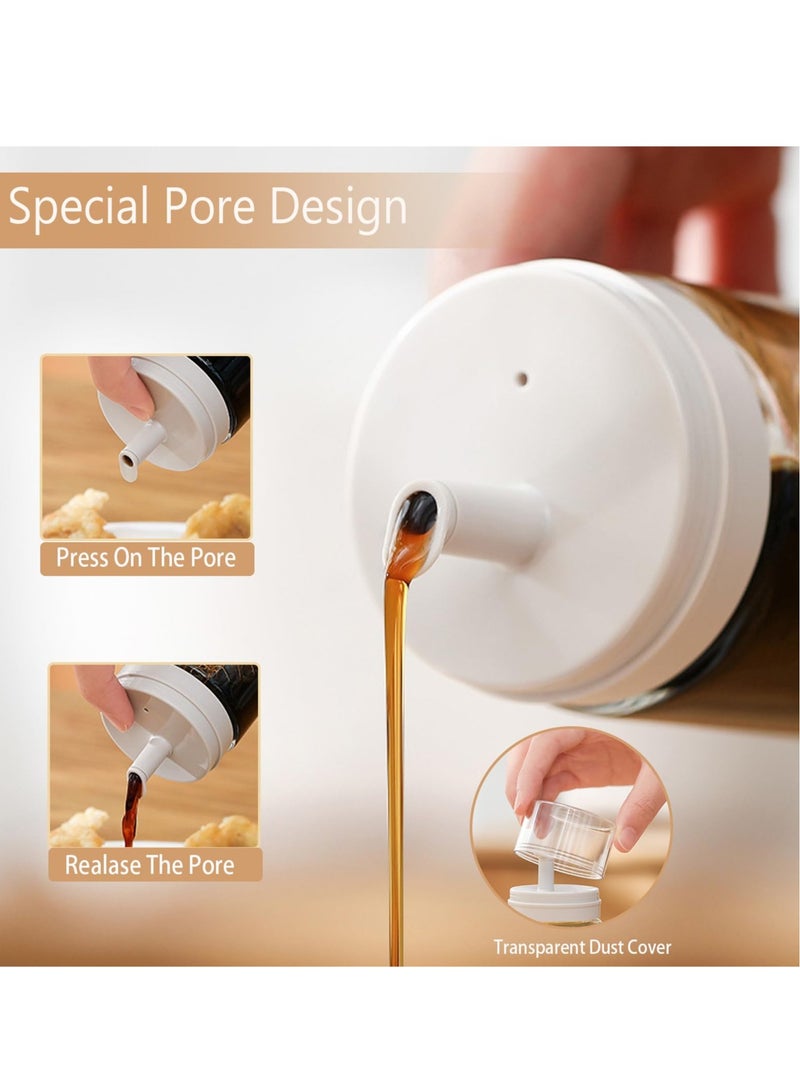 Excefore زجاجات صغيرة لتوزيع زيت الزيتون والخل، 3 قطع من قوارير الزيت والخل، زجاجات توزيع زيت زجاجية، مانعة للتسرب، بدون تسرب، خالية من BPA، حاويات زيت طبخ بسعة 3.38 أونصة للمطبخ - Image 3