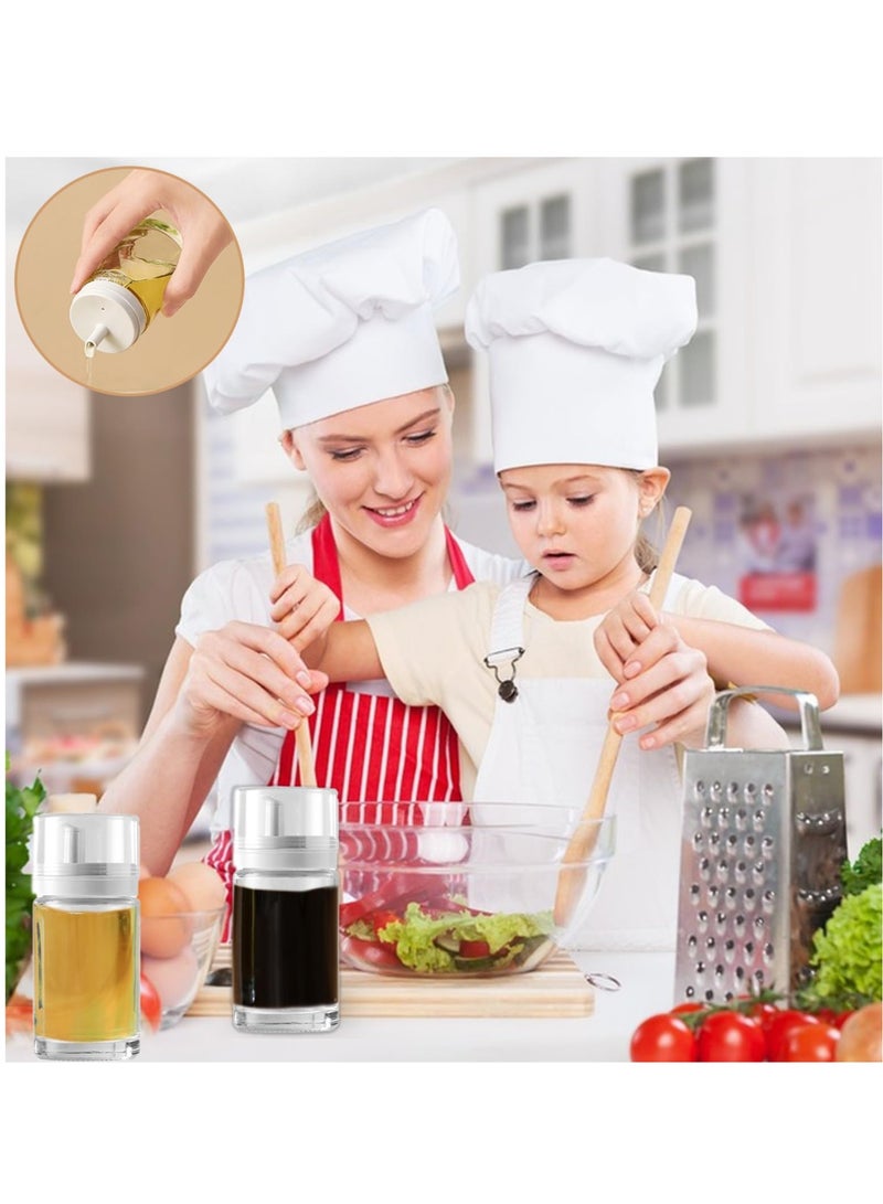 Excefore زجاجات صغيرة لتوزيع زيت الزيتون والخل، 3 قطع من قوارير الزيت والخل، زجاجات توزيع زيت زجاجية، مانعة للتسرب، بدون تسرب، خالية من BPA، حاويات زيت طبخ بسعة 3.38 أونصة للمطبخ - Image 5