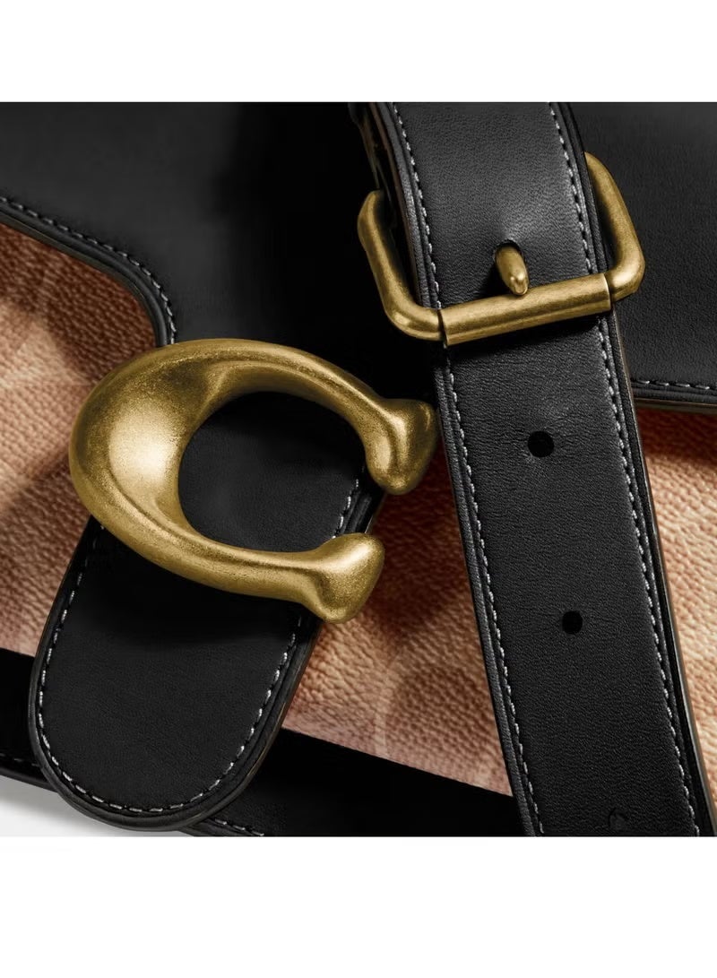 كوتش اوت ليت كيس الكتف التابي u0026 كيس كروسبودي 26 في التوقيع كانفاس-بني/أسود - Image 5