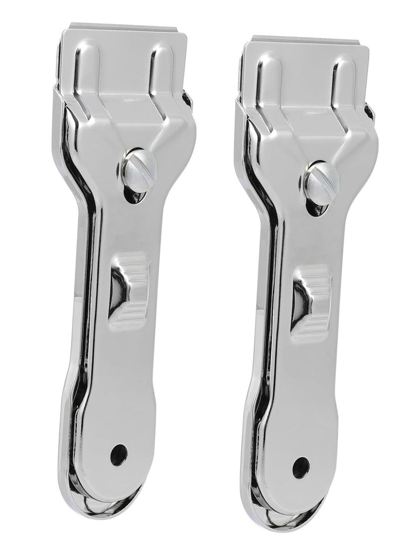 2 pcs Stainless Steel Sticker Remover Tools, Razor Blade Scraper Set for Glass, Windows, Tiles, Glue Removal, Silver - Image 1