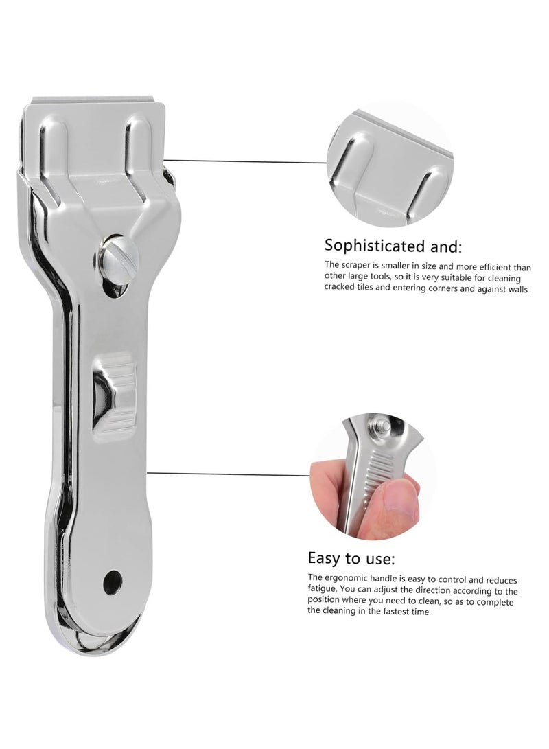 2 pcs Stainless Steel Sticker Remover Tools, Razor Blade Scraper Set for Glass, Windows, Tiles, Glue Removal, Silver - Image 2