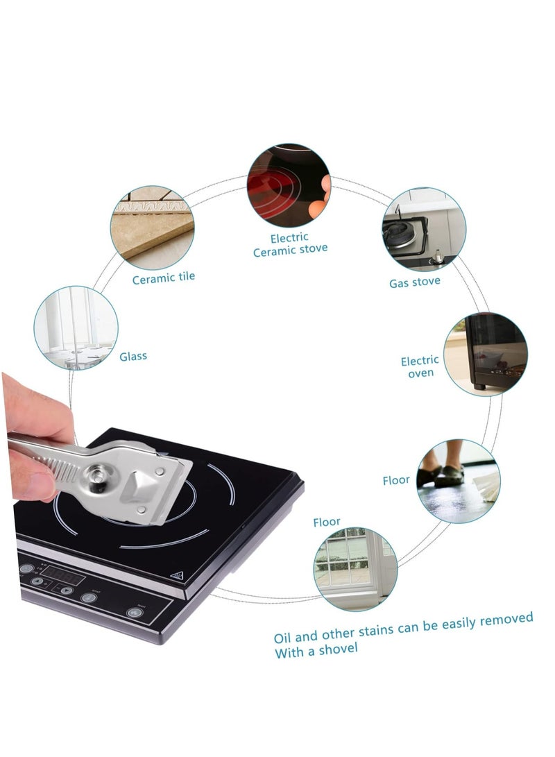 2 pcs Stainless Steel Sticker Remover Tools, Razor Blade Scraper Set for Glass, Windows, Tiles, Glue Removal, Silver - Image 4