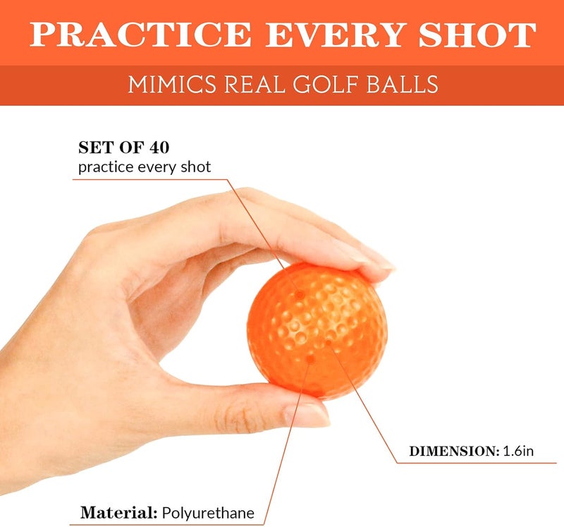 Bac-kitchen 40 Pack Foam Golf Practice Balls - Realistic Feel and Limited Flight Training Balls for Indoor or Outdoor - Image 3