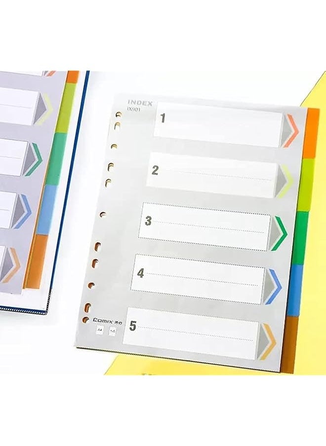 إيروريكس - Ix901 A4 Unite Page 5 Grade Classification Index Paper Plastic Color Index Paper 11 Hole Pp - Image 1