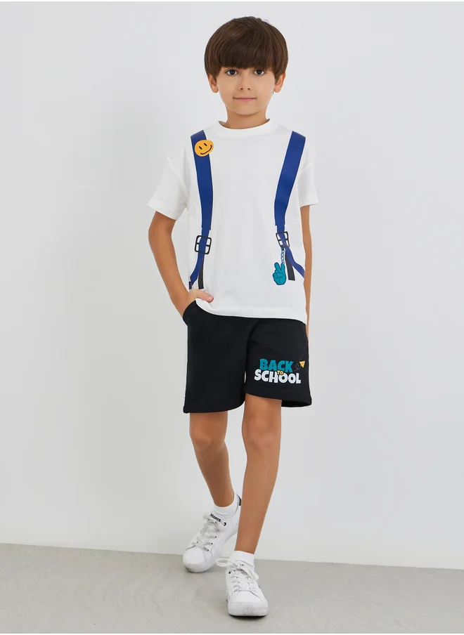 Styli Styli Graphic Print Short Sleeve T-Shirt and Shorts Set