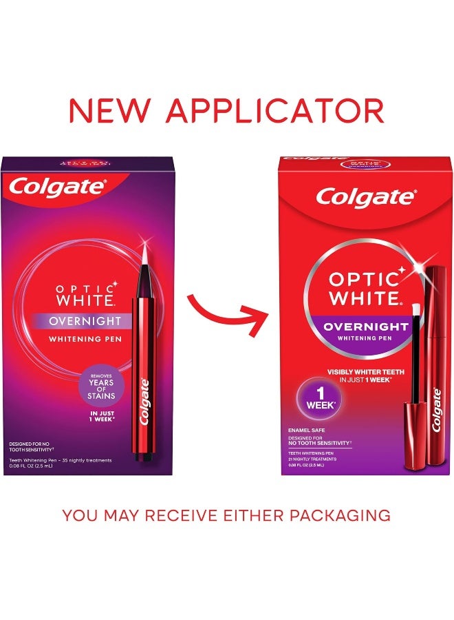 Colgate Optic White Overnight Teeth Whitening Pen, Teeth Stain Remover to Whiten Teeth, 35 Nightly Treatments - Image 2