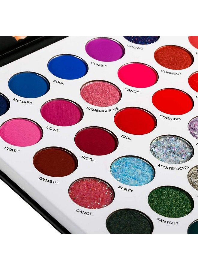DE'LANCI Delanci La Catrina Colorful Eyeshadow Palette Professional 54 Color Board Eye Shadow Bright Neon Glitter Makeup Pallet Highly Pigmented Powder Eye Shadow Multicolor Semimatte Finish - Image 5