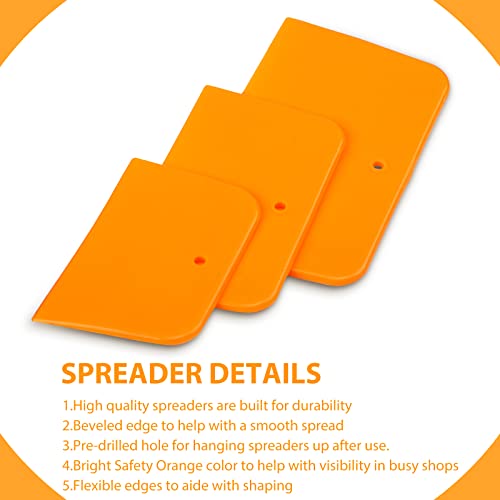 Minatee 2 Pcs 14.5 x 10 Inch Plastic Body Filler Mixing Board with 3 Pcs Reusable Body Filler Spreaders 4, 5, 6 Inch Plastic Spreaders, Auto Body Tools for Applying Automotive Fillers Putties Glazes - Image 5