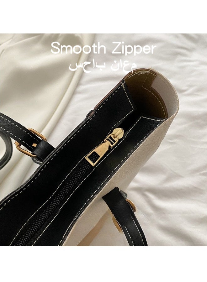 شبيلي حقيبة تسوق نسائية كبيرة السعة، حقيبة يد نسائية بسحاب للإغلاق، حقيبة كتف للتنقل اليومي، حقيبة جانبية، حقيبة حمل، حقيبة كتف، حقيبة جامعية للفتيات وطلاب الجامعات - Image 3