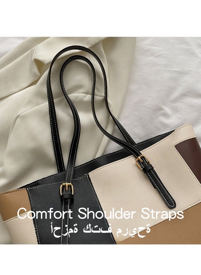 شبيلي حقيبة تسوق نسائية كبيرة السعة، حقيبة يد نسائية بسحاب للإغلاق، حقيبة كتف للتنقل اليومي، حقيبة جانبية، حقيبة حمل، حقيبة كتف، حقيبة جامعية للفتيات وطلاب الجامعات - Image 5