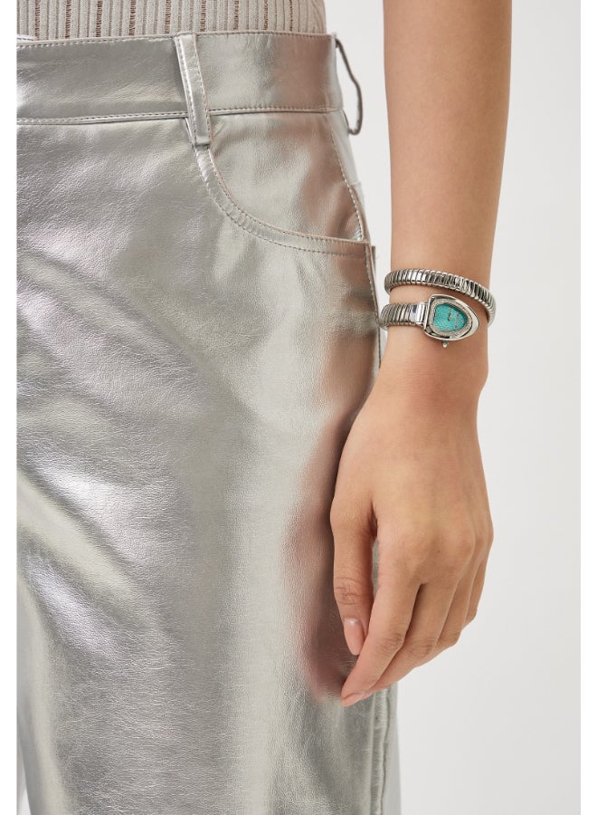 Just Cavalli Women's Signature Silver Tone Triffany Dial Snake Quartz Watch - JC1L249M0015 - Image 4