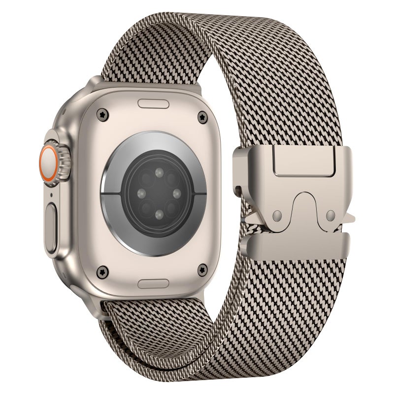 Milanese Loop Metal Band Compatible with Apple Watch Ultra 2 (49/46mm), Series 10, 9, 8, 7, 6 (45/44mm) – Stainless Steel Mesh Strap with Parachute Buckle - Image 1