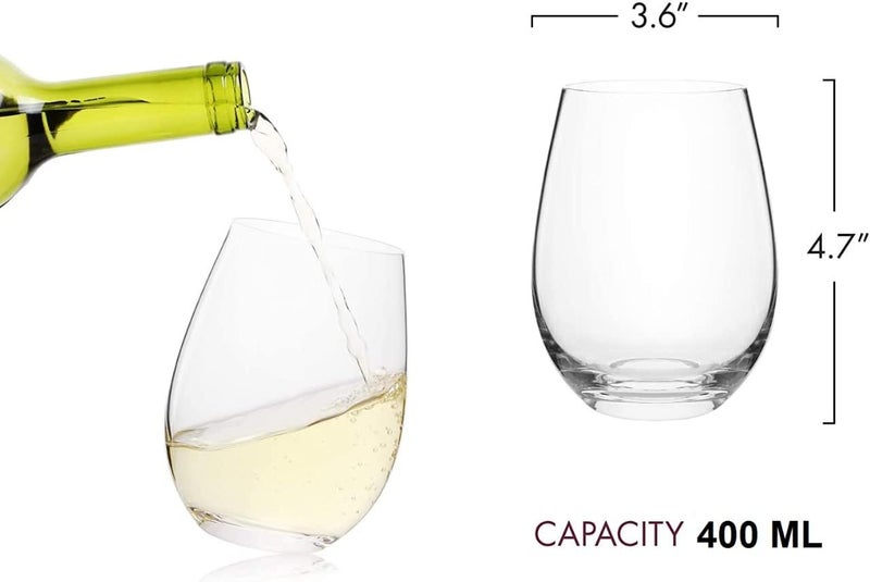 Jinelza Stemless Whiskey Tumbler Glasses Set of 6 400ML Glass for Scotch Bourbon Whisky Juice Soft Drinks Liquor Homes Outdoor bar Glass Drinking Glass Set - Image 5
