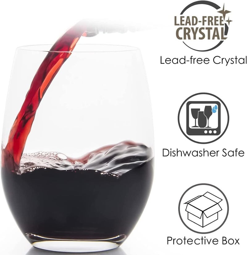 Jinelza Stemless Whiskey Tumbler Glasses Set of 6 400ML Glass for Scotch Bourbon Whisky Juice Soft Drinks Liquor Homes Outdoor bar Glass Drinking Glass Set - Image 4