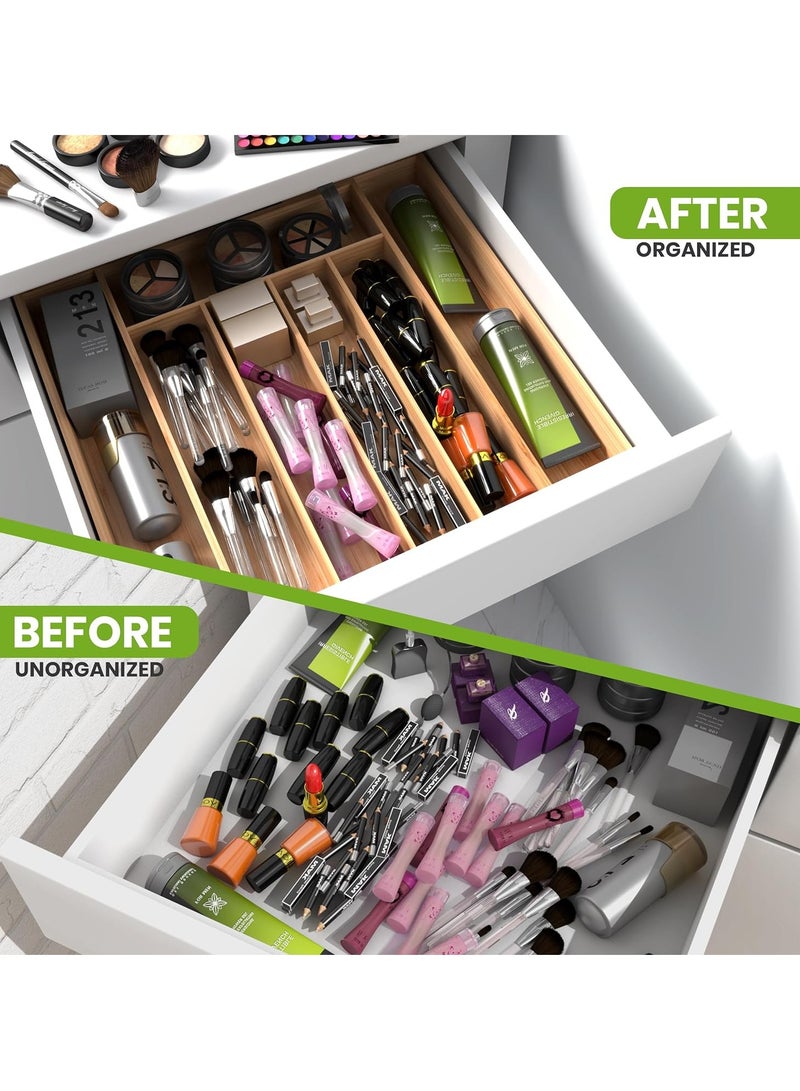 Arabest Bamboo Expandable Utensil Drawer Organizer, Silverware Cutlery Organizer, Wood Dividers Storage Drawer for Silverware, Flatware, Knives In Kitchen, Bedroom, Living Room - Image 4