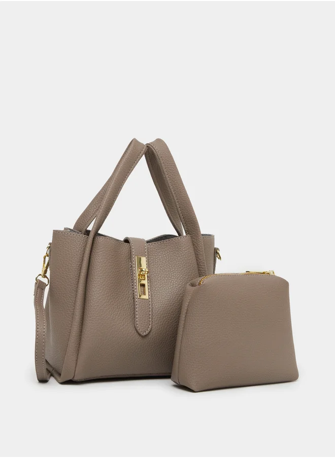 ستايلي Belted Front Handbag with Pouch