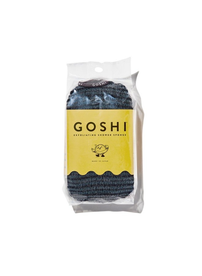 GOSHI Exfoliating Shower Sponge - Rip-Resistant, Rapid-Drying Exfoliating Bath Sponge for All Skin Types - Grey - Made in Japan - Image 1