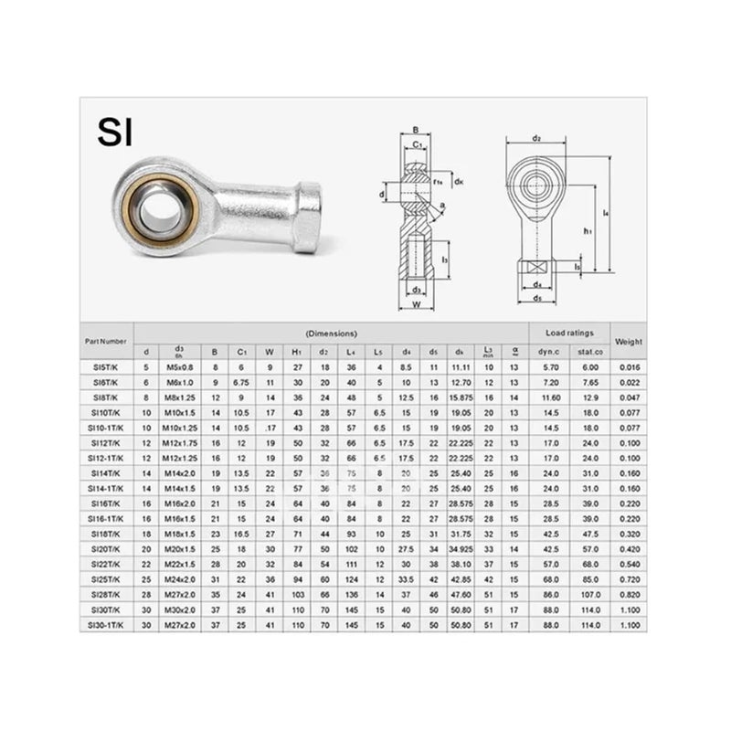 SA6 6mm Right Hand Thread Rod End Joint Bearing 10PCS Male Female Ball Joint For Machinery Automotive - Image 5