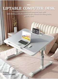 Generic Large Lap Desk for Laptop, Adjustable Height Laptop Table, Foldable Legs, 4-Port USB Hub, Storage Drawer, Notebook Tray Breakfast Reading Desk for Sofa Couch  - Image 2