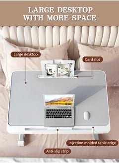 Generic Large Lap Desk for Laptop, Adjustable Height Laptop Table, Foldable Legs, 4-Port USB Hub, Storage Drawer, Notebook Tray Breakfast Reading Desk for Sofa Couch  - Image 3