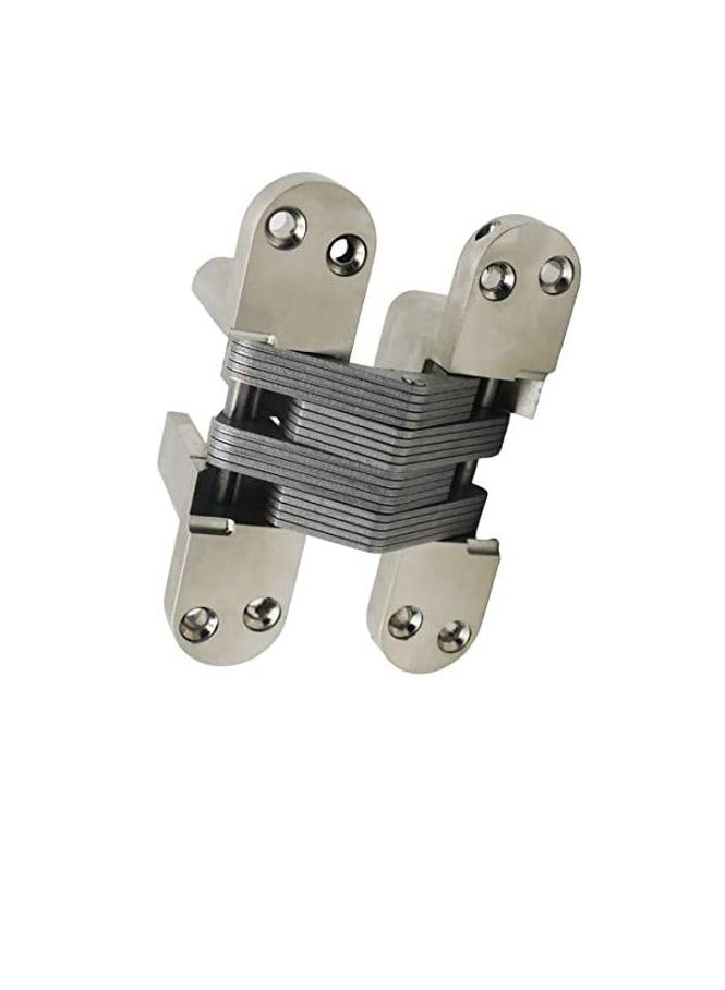 ROBUSTLINE Concealed invisible door hinges (cross hinges) | zinc alloy | Matt silver finish | 94MM - Image 3