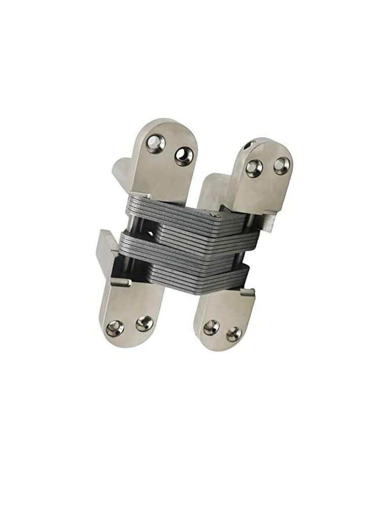 ROBUSTLINE Concealed invisible door hinges (cross hinges) | zinc alloy | Matt silver finish | 94MM - Image 2
