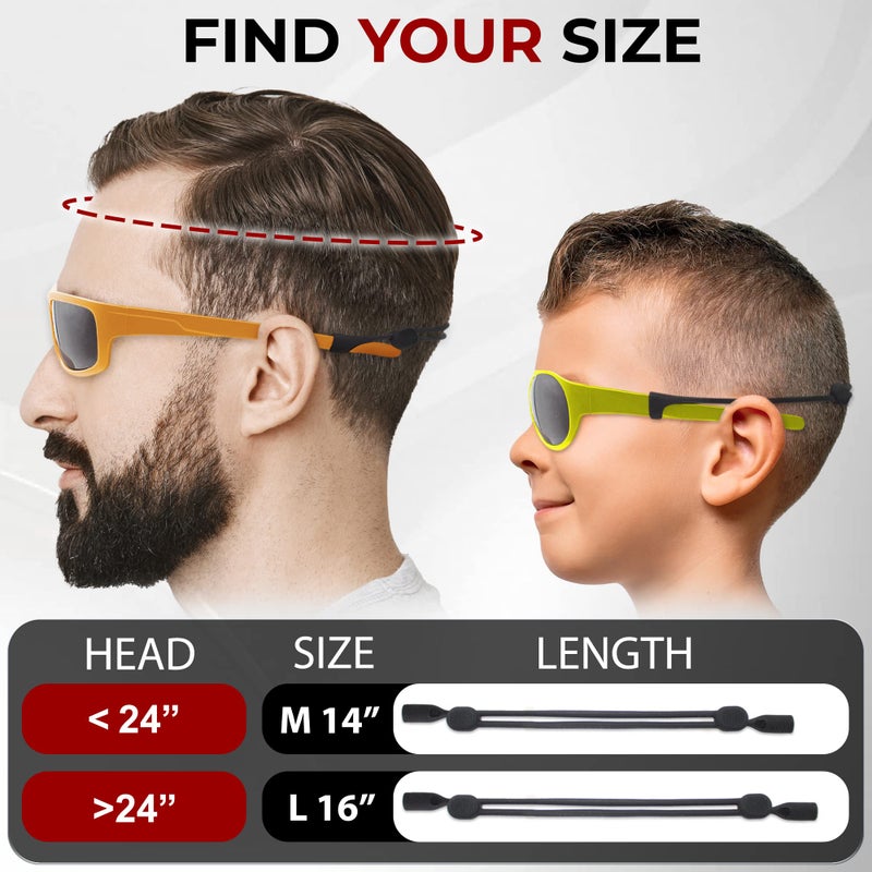 SIGONNA SIGONNA Sunglass Strap Eyeglass Holder - No Tail Glasses Strap Lanyard - Adjustable Eyeglass Strap for Men Women - Silicone Eye Glasses String Strap - 2 Cords  - Image 3
