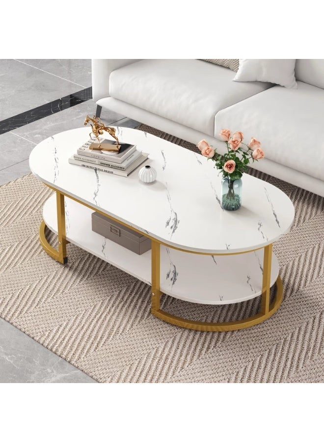 Sharpdo Modern Design Luxury Coffee Tables Living Room with Storage Round Marble Design Nightstands Wooden Mesas Bajas Home Furniture - Image 1