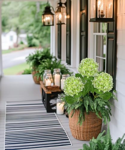 DILATATA 26 Artificial Hydrangea Flower with 66 Large Bloom Realistic Gradient Silk Flowers Faux Hydrangeas for Home Wedding Centerpiece Decor Big Petal Fake Floral Arrangement Indoor Outdoor Display - Image 3