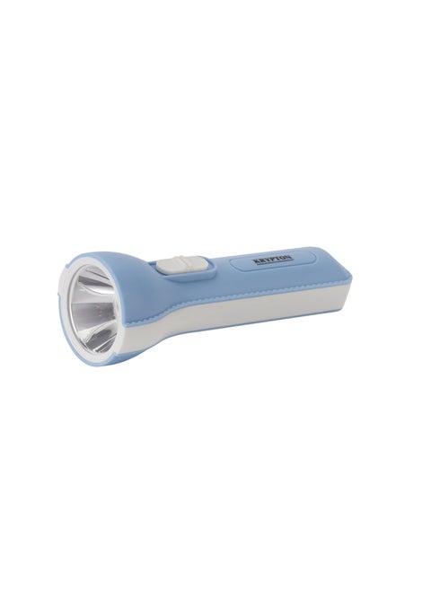 Krypton Rechargeable LED Torch Light  KNFL5008| Sturdy Housing with 3W + 2W COB Sidelight| 8 Hours Working Time, Lithium Battery| Compact and Lightweight Design, Perfect for Indoor and Outdoor Use| Blue and White