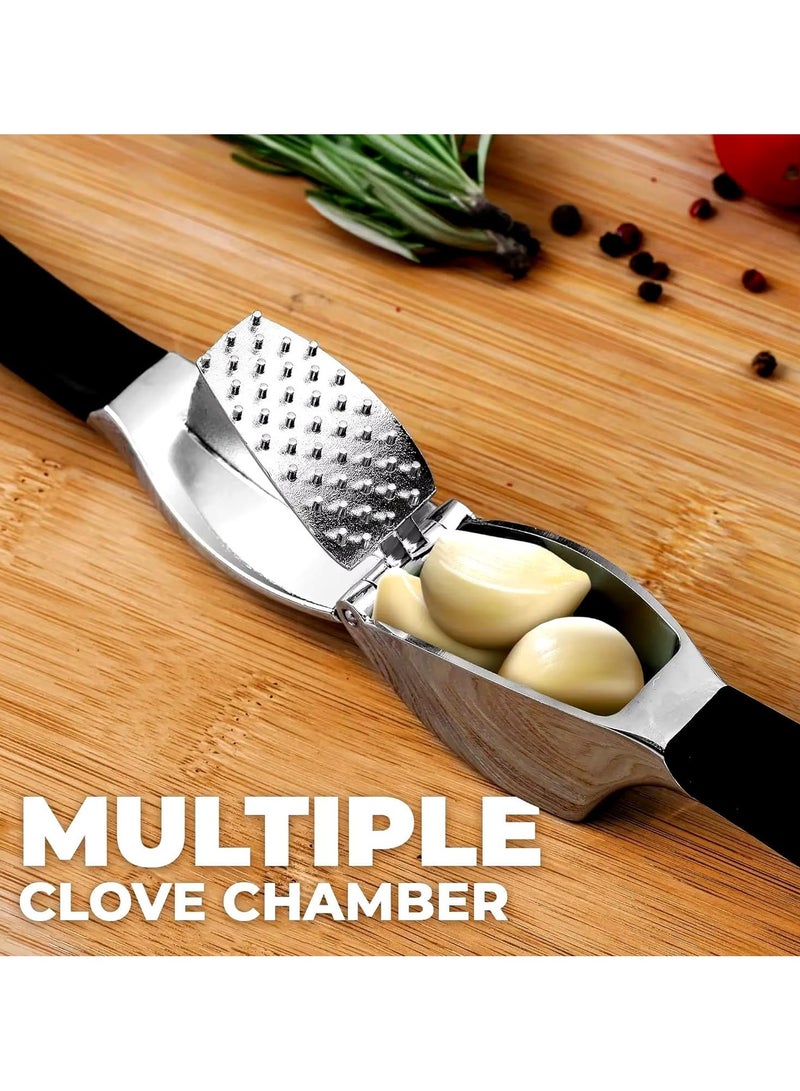 CMGTYYD Premium Garlic Crusher, Easy Kitchen Garlic Press, Efficiently Squeeze Garlic and Onions, Heavy Duty Stainless Steel Garlic Press - No Peeling Required, Easy to Clean, Crushes Multiple Cloves Clove - Image 4