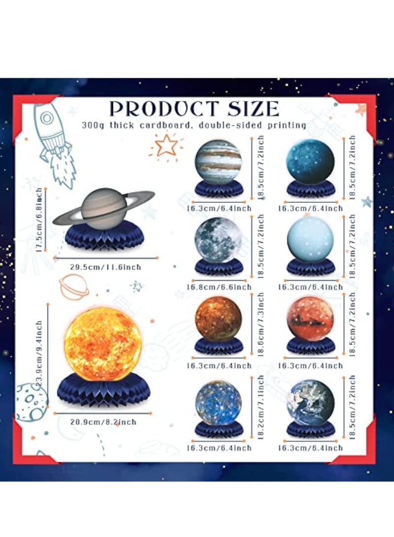KASTWAVE 10Pcs Solar System Honeycomb Centerpieces, Planet Honeycomb, Space Theme Party Table Topper, Outer Space Party Supplies, Decorations Honeycomb, Kids' Birthday Party Supplies, Baby Shower Supplies - Image 2