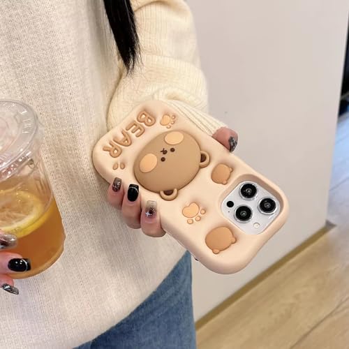 COVERLY for OnePlus 11R Teddy Bear 3D Cartoon Cute Case,Full Protective Cotton Candy Bear Love Graphic Back Case with Holder Stylish Soft Silicone Cutest Fashion Aesthetic Cover for OnePlus 11R 5G - Image 5