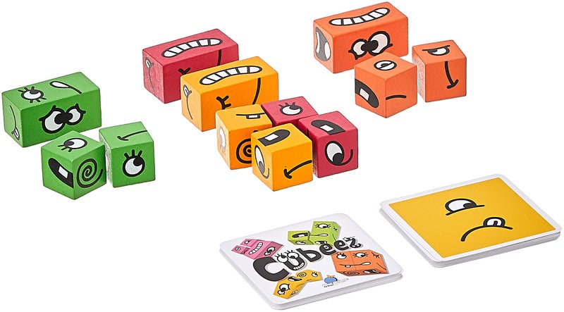BLUE ORANGE GAMES Cubeez Original Matching Face Changing Expression Puzzle Race with Wooden Cubes  1 to 4 Players  Ages 6+ - Image 3