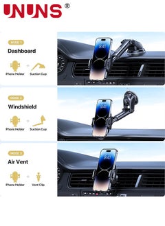 UNUNS Universal Cell Phone Holder For Car,Reliable Suction Hands-Free Car Phone Holder Mount Dashboard Air Vent Windshield,Automobile Cell Phone Holder For iPhone Samsung And All Smartphones  - Image 4