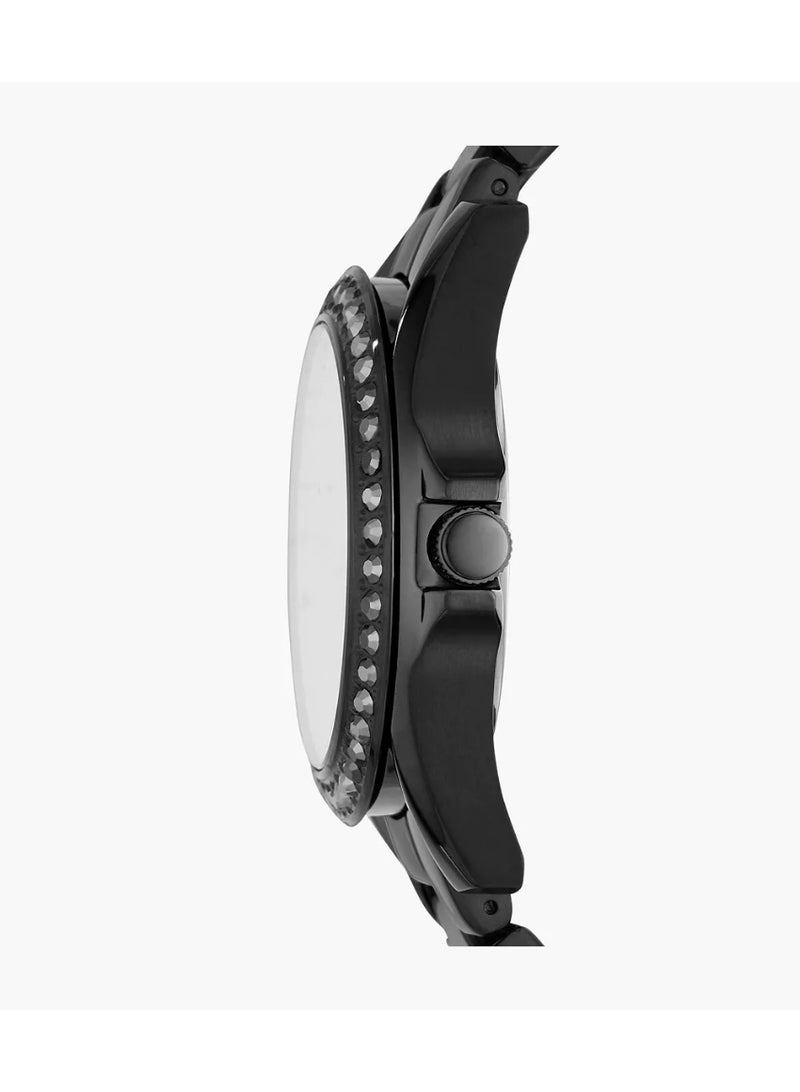 FOSSIL Women Emporio Armani Riley ES4519 Black Chronograph Watch – 38mm Stainless Steel Quartz Timepiece - Image 3