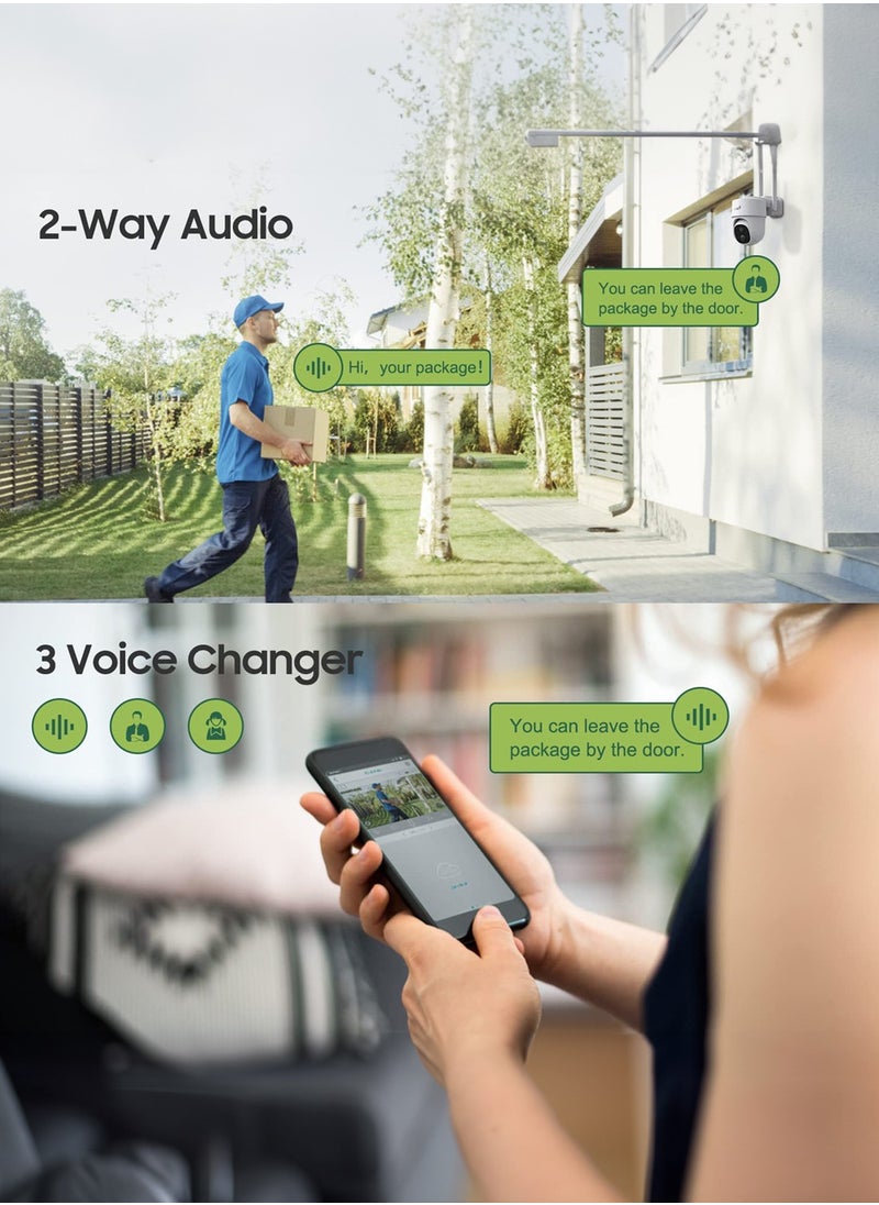 Pollo - 3G/4G LTE Cellular Guardian Shield Pro 3MP Solar-Powered Smart Wi-Fi PTZ 360 Degree Security Camera, Built-in Battery 8600mAh, 2 Way Audio with Color Night Vision - Image 1