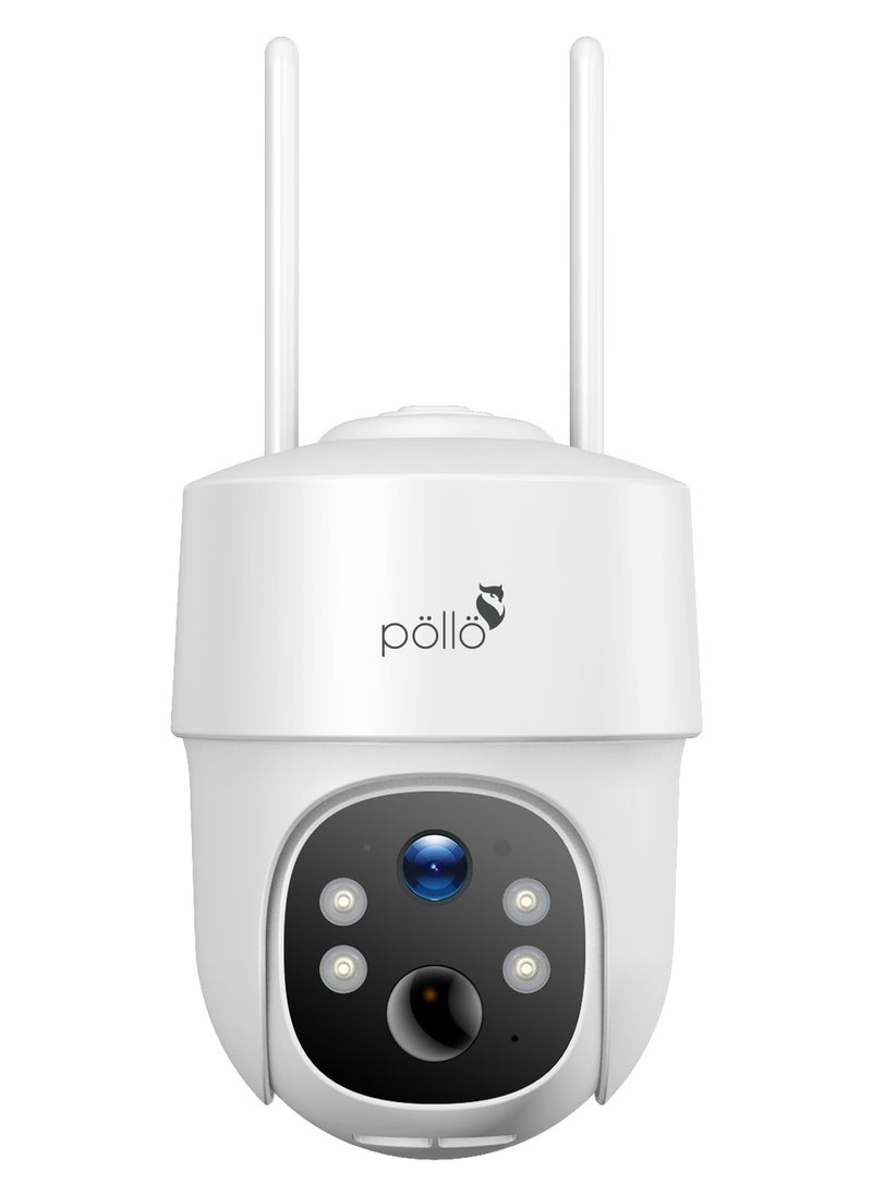 Pollo - 3G/4G LTE Cellular Guardian Shield Pro 3MP Solar-Powered Smart Wi-Fi PTZ 360 Degree Security Camera, Built-in Battery 8600mAh, 2 Way Audio with Color Night Vision - Image 1
