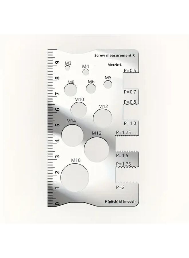 304 Stainless Steel Screw Measuring Ruler Set Thread Gauge Pitch Diameter Caliper M12 - Image 1
