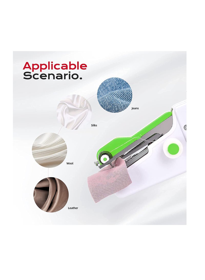 Barakah ماكينة خياطة محمولة، ماكينة خياطة كهربائية صغيرة باليد، أداة خياطة سريعة للأقمشة وملابس الأطفال وملابس الحيوانات الأليفة (أخضر) - Image 3