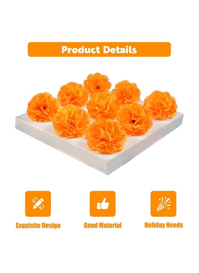 AEGYPIUS AEGYPIUS Artificial Marigold Flowers, 30 Pcs Orange Marigolds Artificial Flowers Artificial Marigolds, Large Marigold Flowers for Decoration Day of The Dead Flowers Fake Marigolds Faux Marigolds  - Image 3