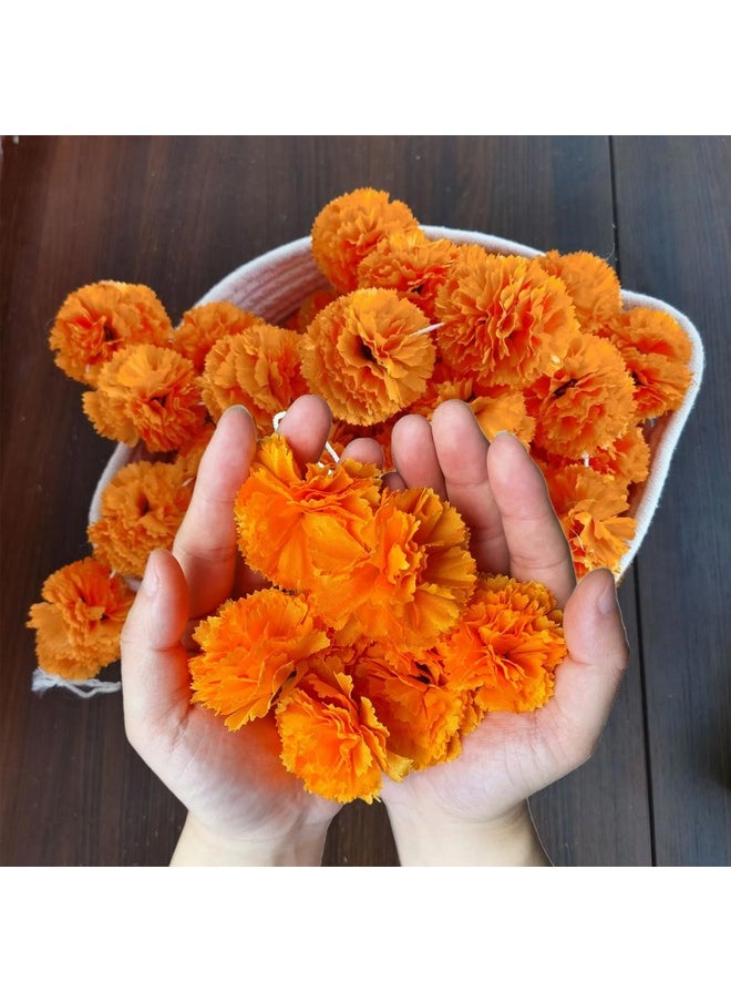 AEGYPIUS AEGYPIUS Artificial Marigold Flowers, 30 Pcs Orange Marigolds Artificial Flowers Artificial Marigolds, Large Marigold Flowers for Decoration Day of The Dead Flowers Fake Marigolds Faux Marigolds  - Image 5