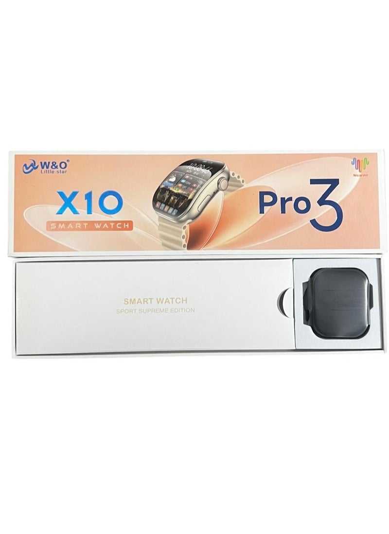 W&O X10 Smart watch Pro3 , Amoled 2 straps pink Call Wireless charging Touch Screen for IOS & android for men and women