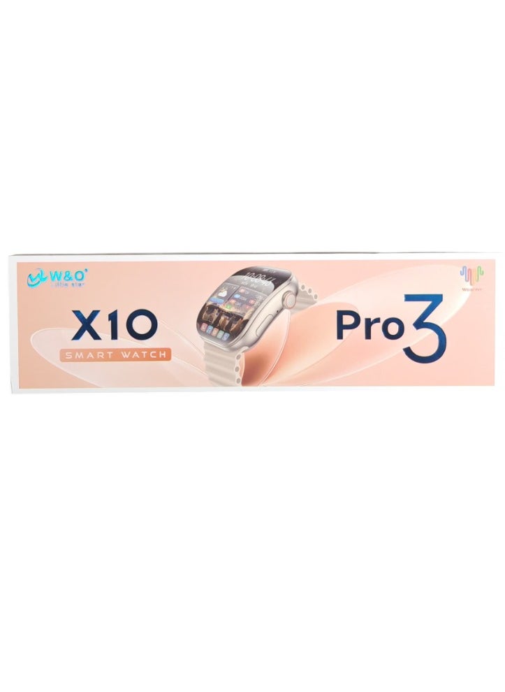 W&O X10 Smart watch Pro3 , Amoled 2 straps pink Call Wireless charging Touch Screen for IOS & android for men and women