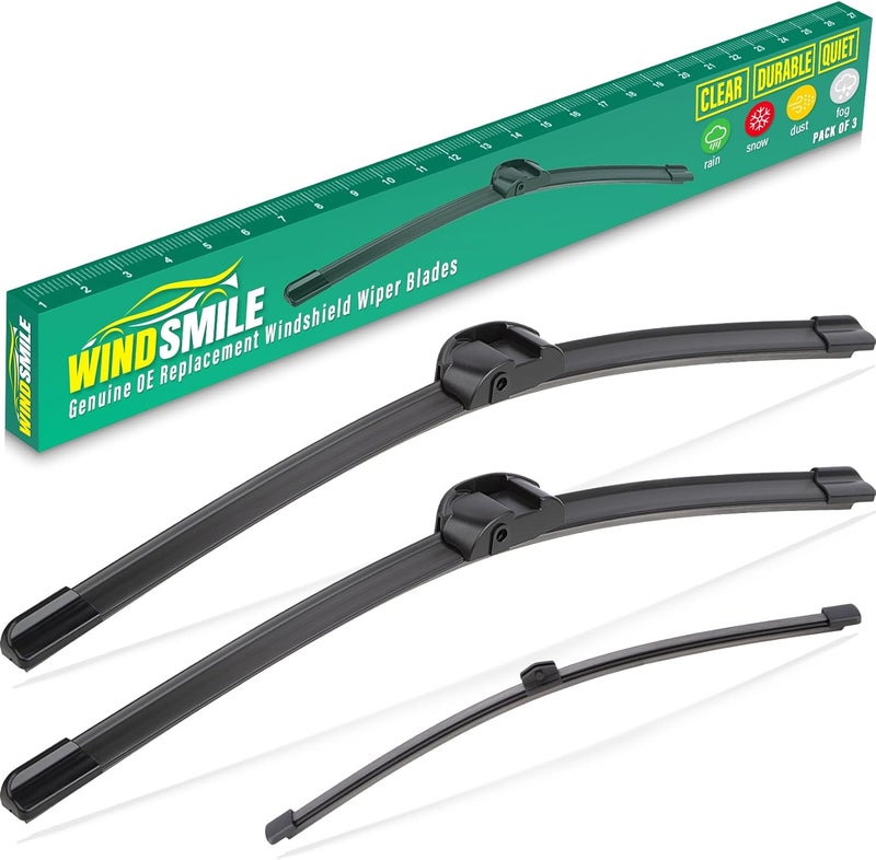 WINDSMILE 26" 26" 13" Windshield Wiper Blades Replacement for Porsche Cayenne VW Volkswagen Touareg 2011 2012 2013 2014 2015 2016 2017 Premium All Weather Front Rear Wipers Set - OEM Quality (Pack of 3) - Image 1
